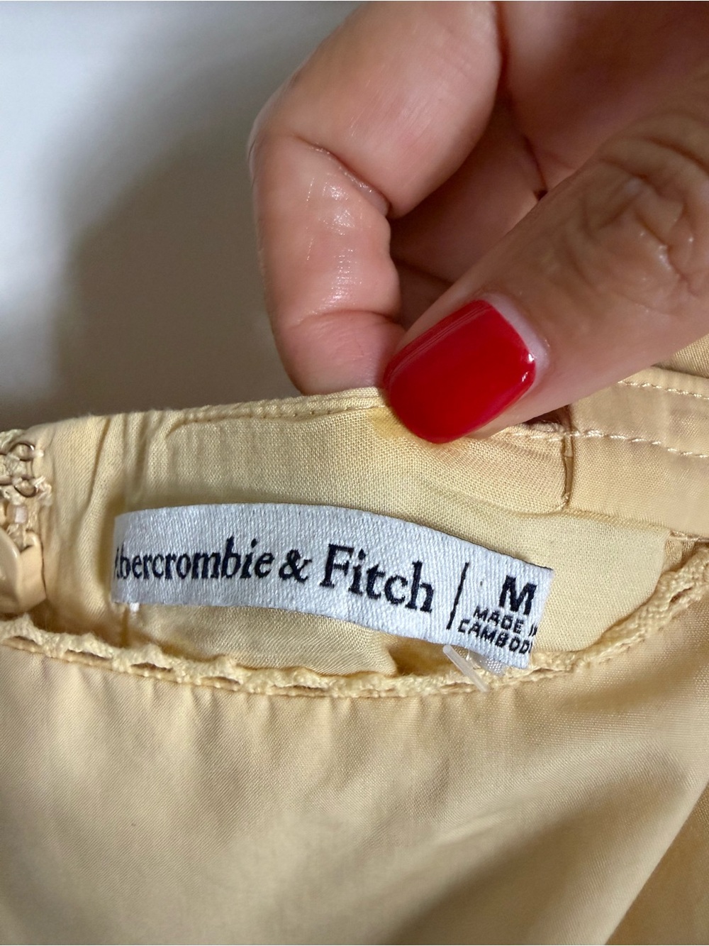 Abercrombie & Fitch 100% Cotton A&F Bra-Free Dylan Midi Dress in sunny yellow,M - Picture 7 of 10